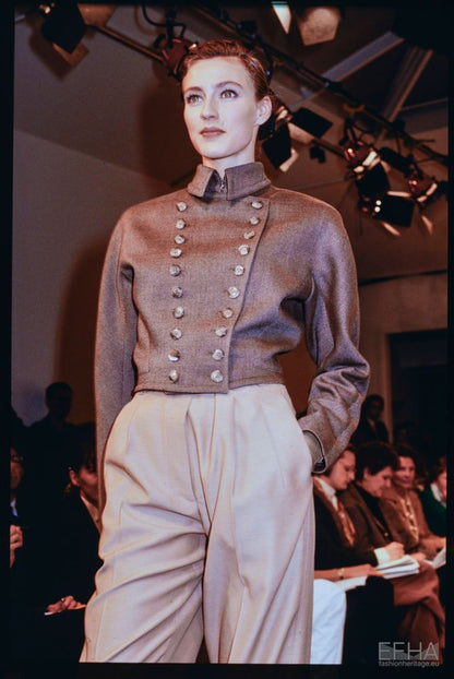 ALAIA FW 1987 ICONIC MILITARY STYLE JACKET AND SKIRT SET