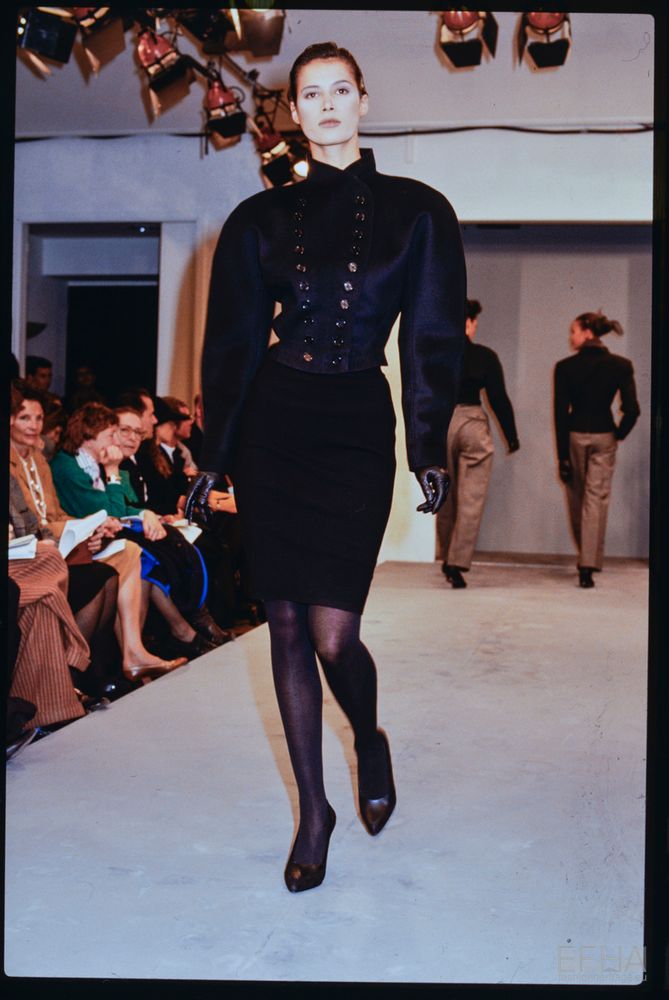 ALAIA FW 1987 ICONIC MILITARY STYLE JACKET AND SKIRT SET