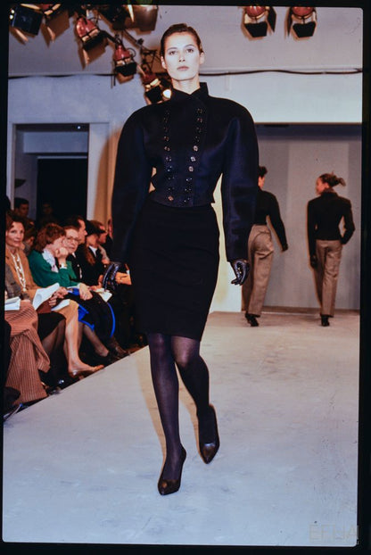 ALAIA FW 1987 ICONIC MILITARY STYLE JACKET AND SKIRT SET