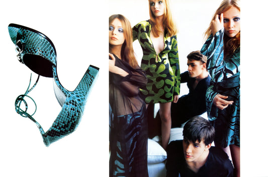 GUCCI BY TOM FORD SS 1996 SNAKE SKIN HORSEBIT HEELS