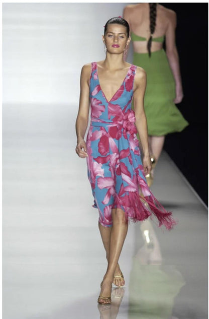 CELINE BY MICHAEL KORS	SS 2004	ORCHID PRINT DRESS & SCARF