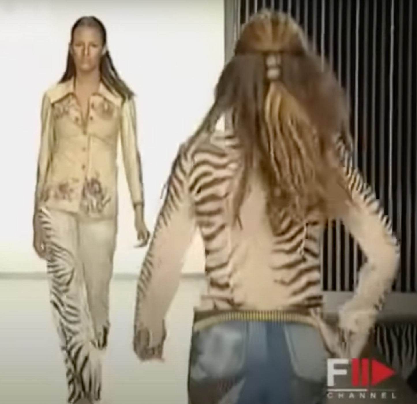 ROBERTO CAVALLI SS 1999 RUNWAY ZEBRA JEANS