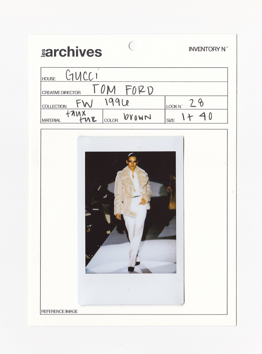 GUCCI BY TOM FORD FW 1996 RUNWAY FAUX FUR MILITARY JACKET