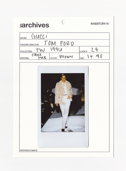 GUCCI BY TOM FORD FW 1996 RUNWAY FAUX FUR MILITARY JACKET