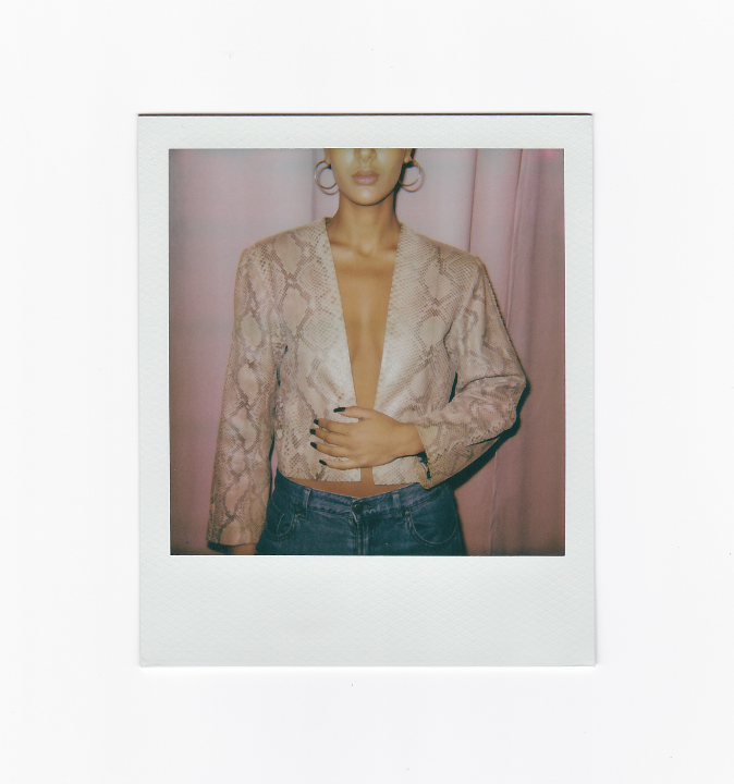 YVES SAINT LAURENT 1990S PYTHON CROPPED JACKET