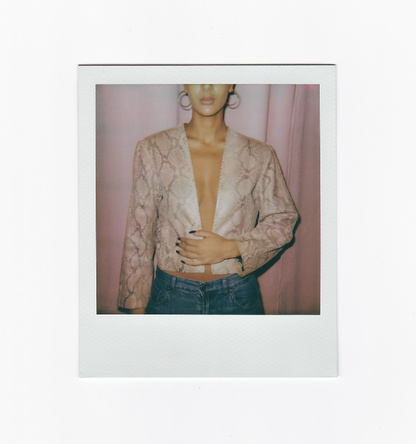 YVES SAINT LAURENT 1990S PYTHON CROPPED JACKET