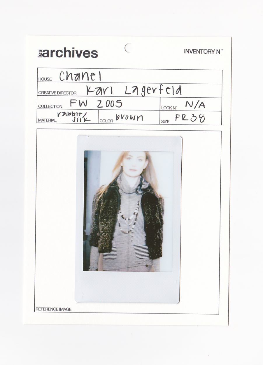 CHANEL BY KARL LAGERFELD FW 2005 RABBIT FUR CROPPED JACKET