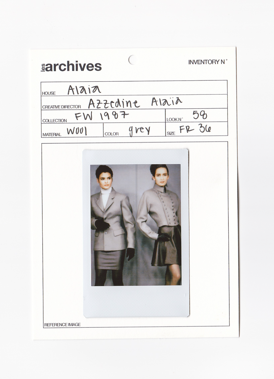 ALAIA FW 1987 ICONIC MILITARY STYLE JACKET AND SKIRT SET