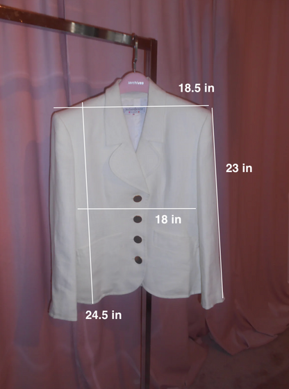 YVES SAINT LAURENT 1990S LINEN JACKET WITH GOLD BUTTONS