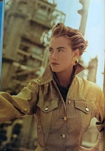 GAULTIER JUNIOR SS 1988	PRINTED DENIM HOURGLASS JACKET