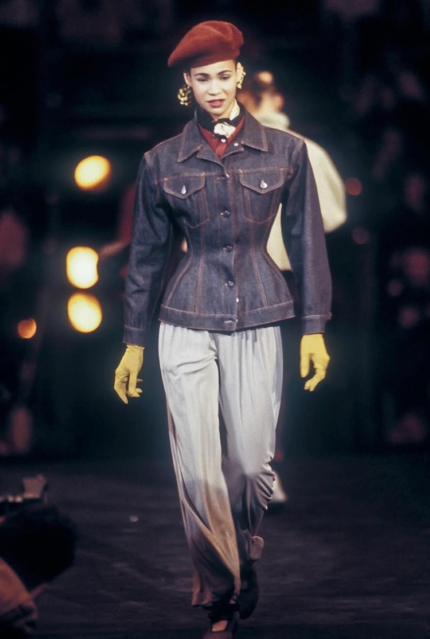 GAULTIER JUNIOR SS 1988	PRINTED DENIM HOURGLASS JACKET