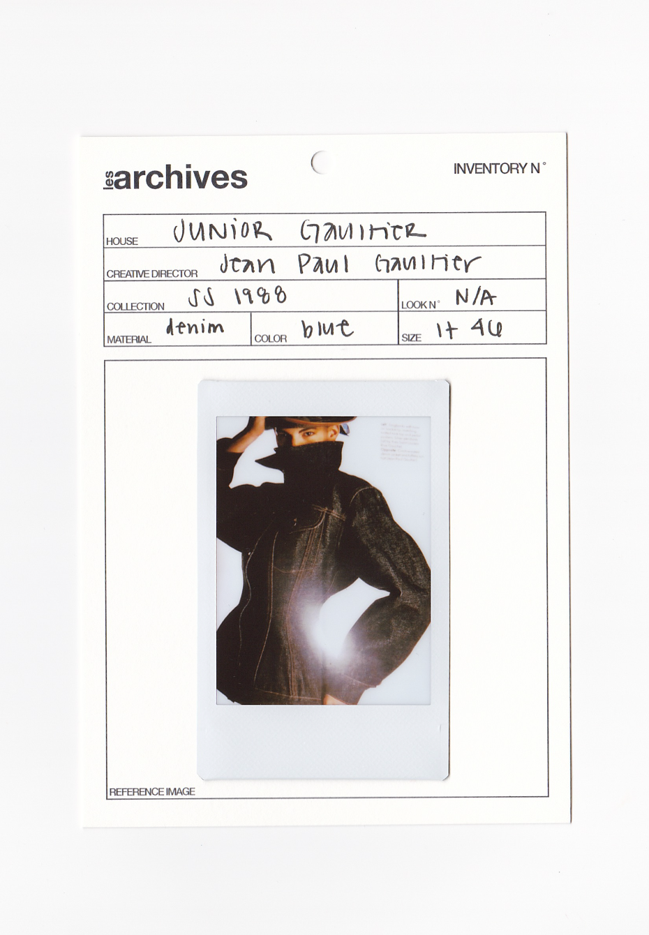 JUNIOR GAULTIER SS 1988 BRUT DENIM HOURGLASS JACKET