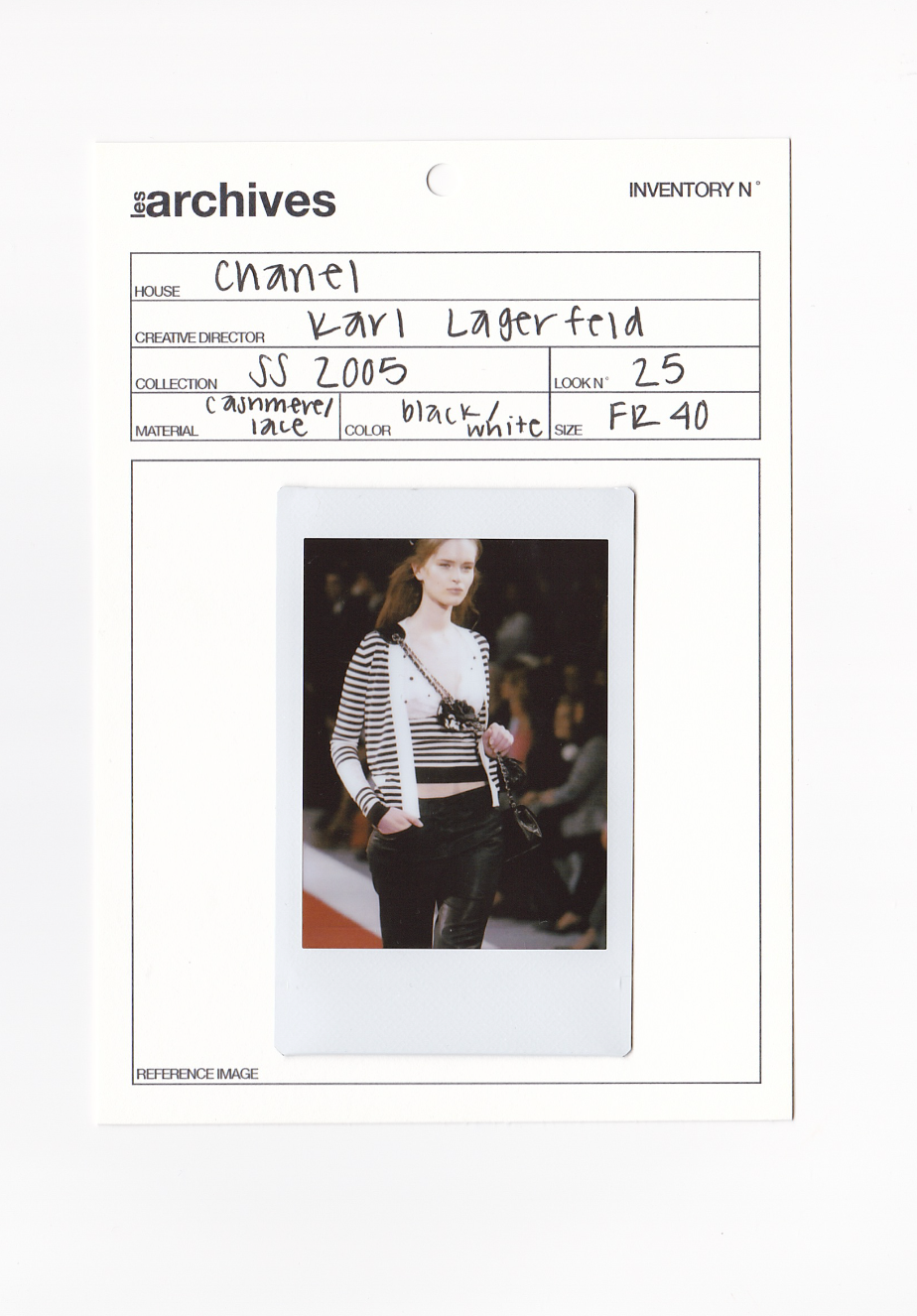 CHANEL BY KARL LAGERFELD SS 2005 LACE & STRIPED KNIT TOP
