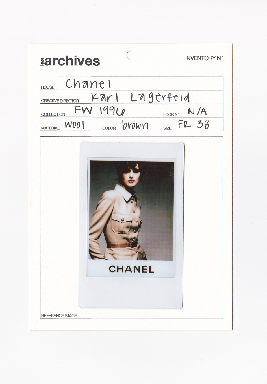 CHANEL BY KARL LAGERFELD FW 1996 FITTED MILITARY JACKET WITH GOLD CC BUTTONS