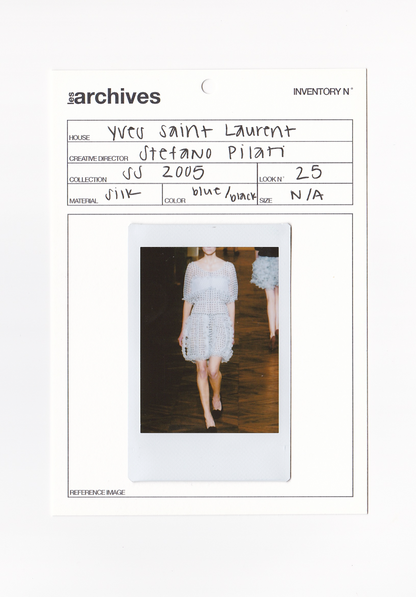 YVES SAINT LAURENT BY STEFANO PILATI SS 2005 POLKA DOT RUCHED MINI DRESS