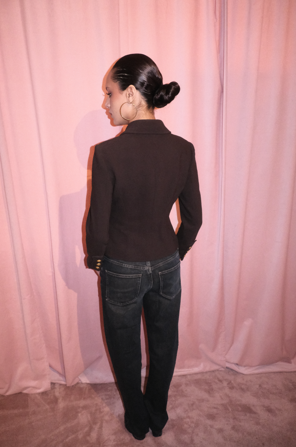 CHANEL BY KARL LAGERFELD FW 1996 FITTED MILITARY JACKET WITH GOLD CC BUTTONS