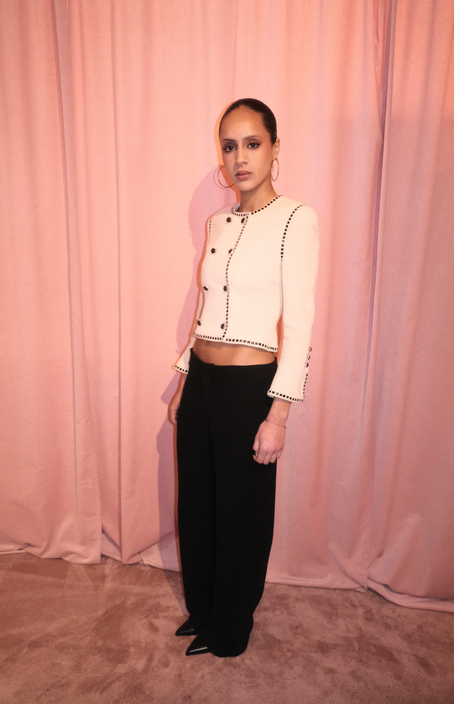 CHANEL BY KARL LAGERFELD SS 1992 WOOL JACKET WITH RIBBON TRIM