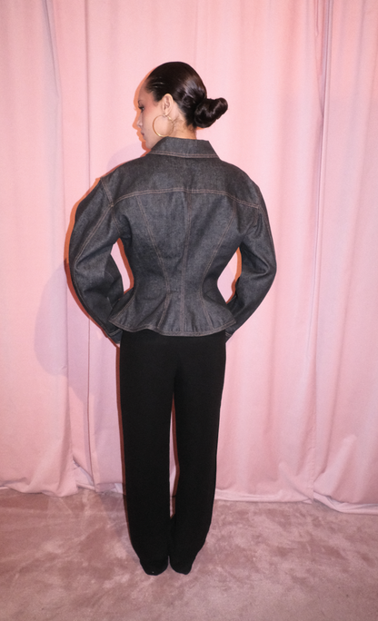 JUNIOR GAULTIER SS 1988 BRUT DENIM HOURGLASS JACKET
