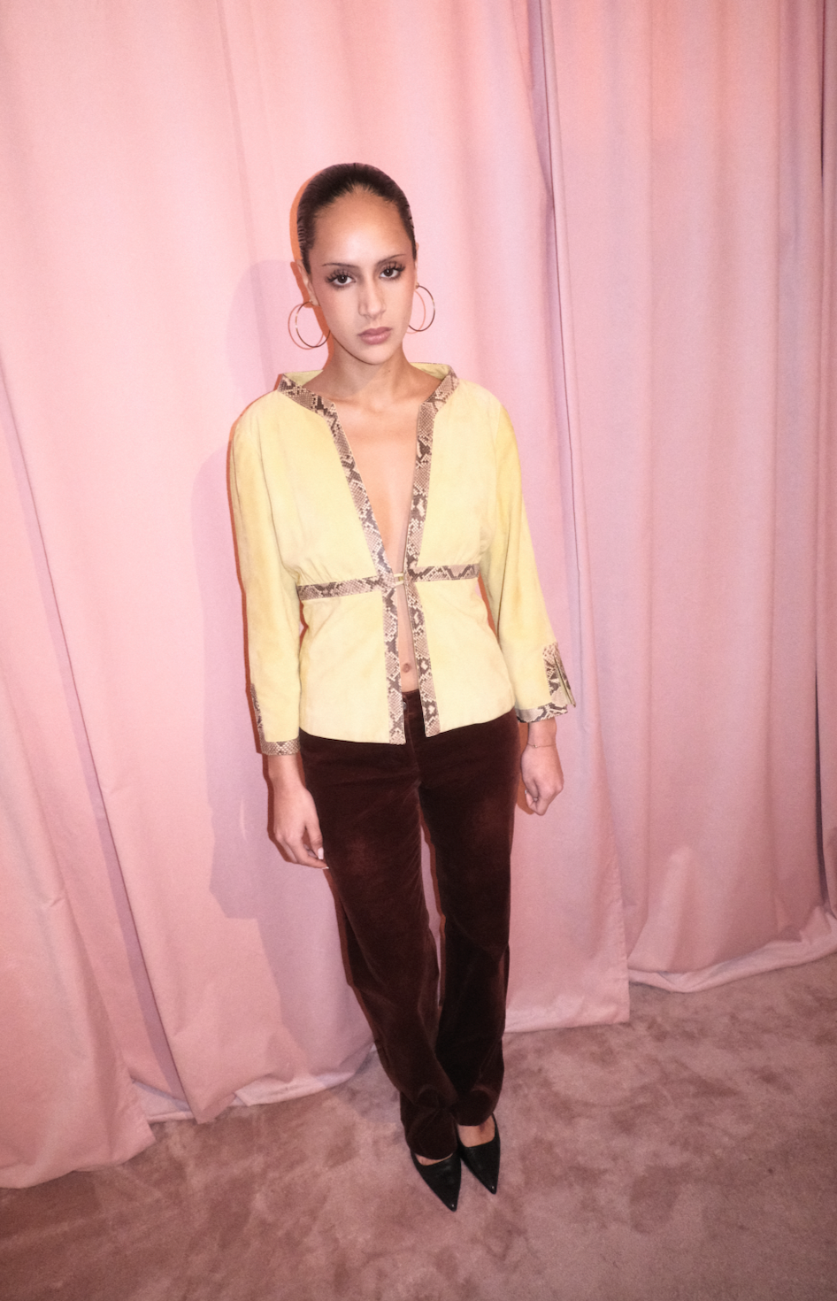 VALENTINO EARLY 2000S SUEDE & PYTHON JACKET