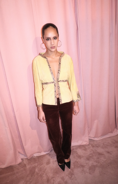 VALENTINO EARLY 2000S SUEDE & PYTHON JACKET