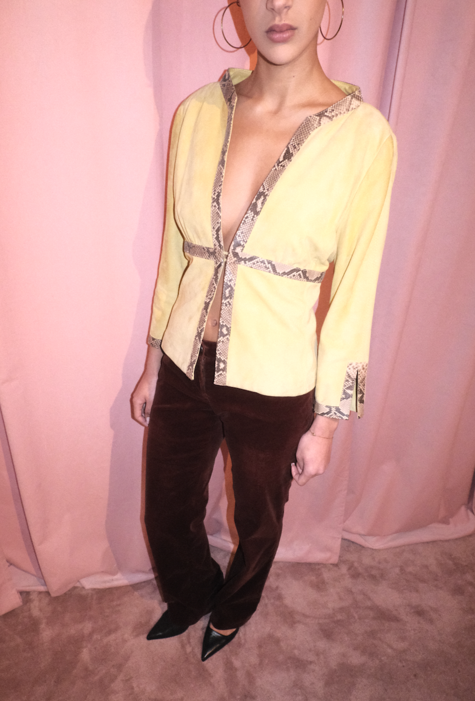 VALENTINO EARLY 2000S SUEDE & PYTHON JACKET