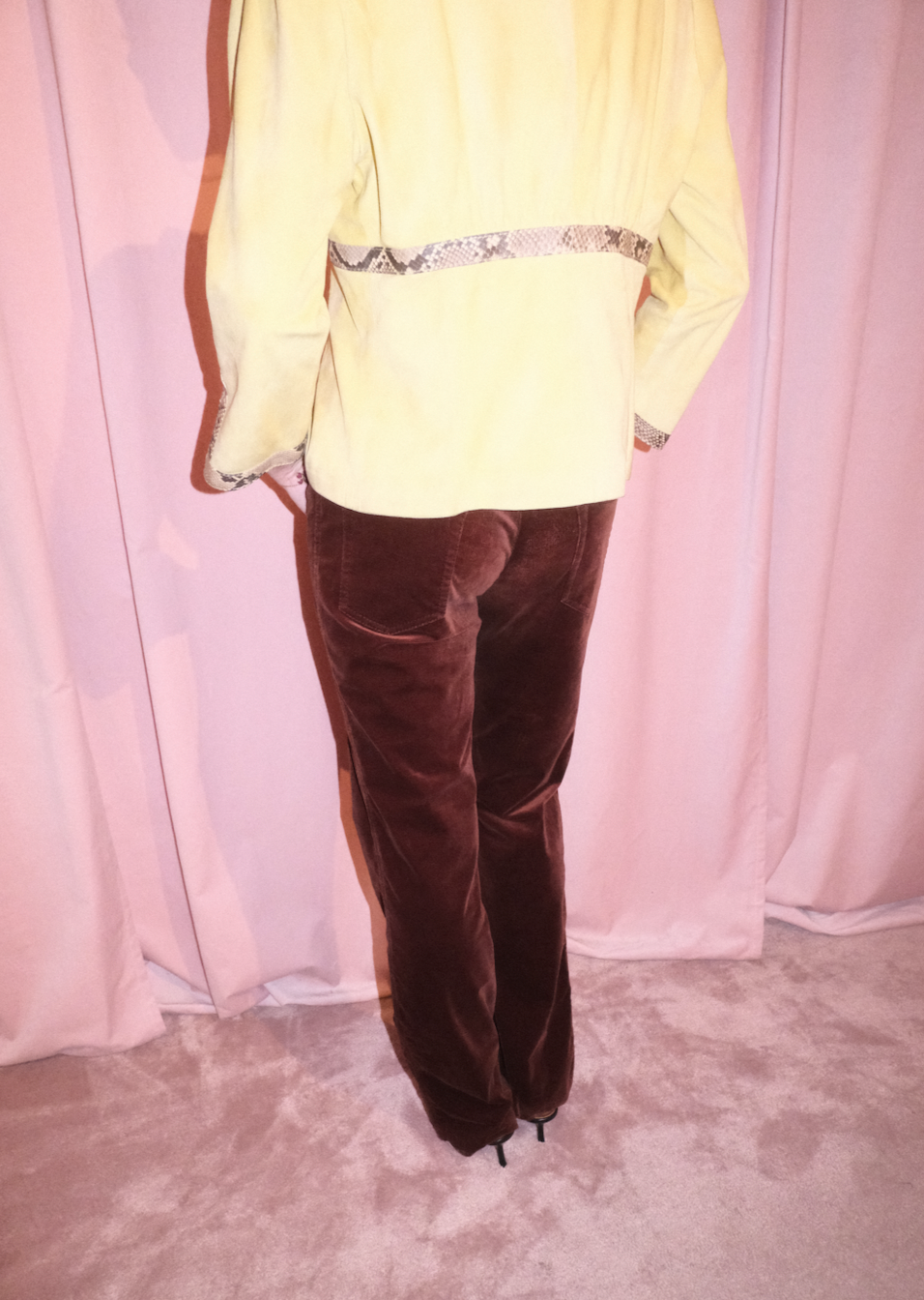 VALENTINO EARLY 2000S SUEDE & PYTHON JACKET