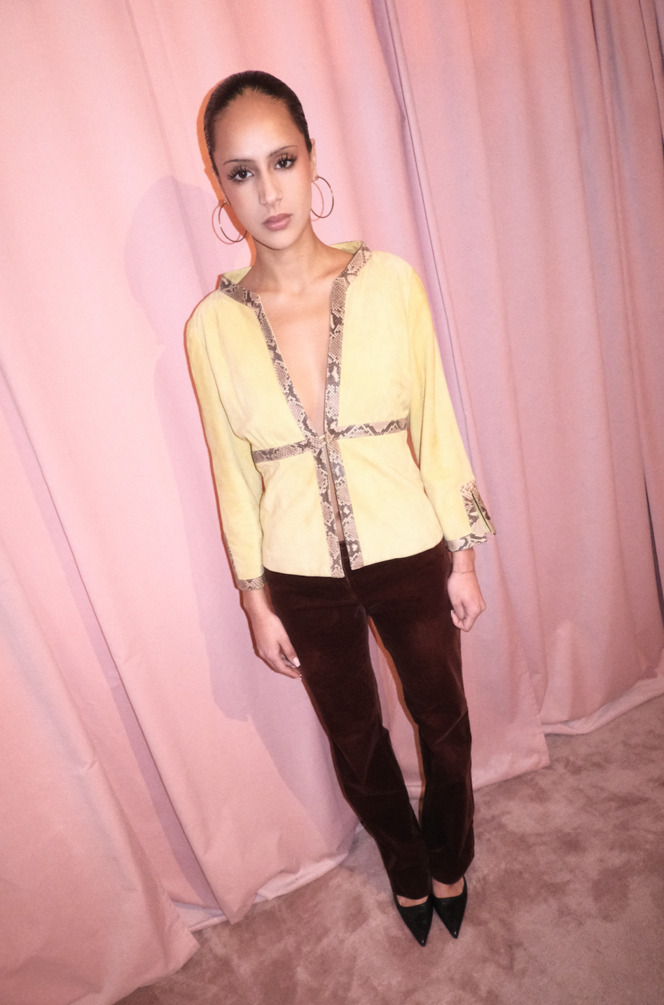 VALENTINO EARLY 2000S SUEDE & PYTHON JACKET