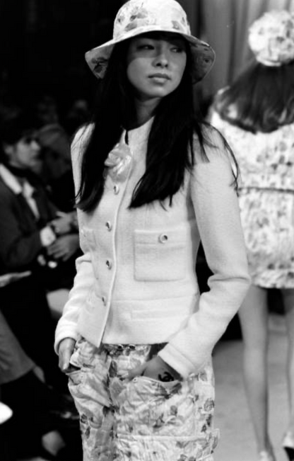 CHANEL BY KARL LAGERFELD CRUISE 1995 TWEED SKIRT SUIT WITH MIRROR BUTTONS