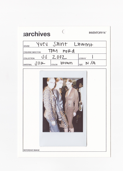 YVES SAINT LAURENT BY TOM FORD SS 2002 SILK SHEER JAGUAR SKIRT