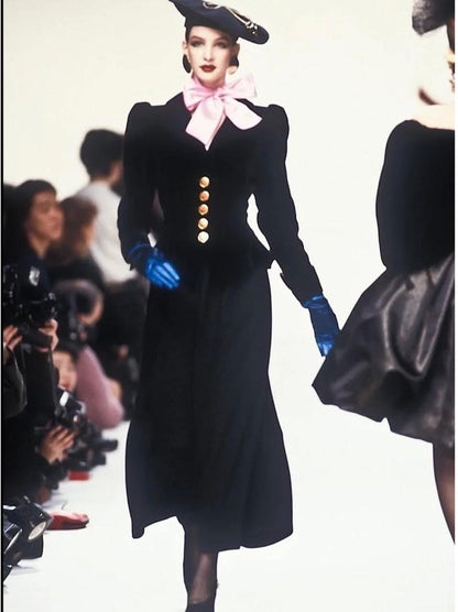 YVES SAINT LAURENT FW 1992 VELVET JACKET WITH JEWEL BUTTONS