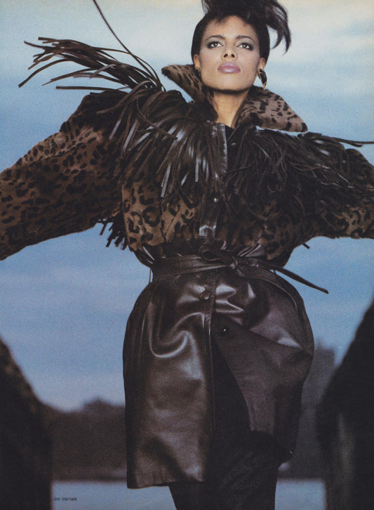YVES SAINT LAURENT FW 1983 CHEETAH FUR & LEATHER COAT