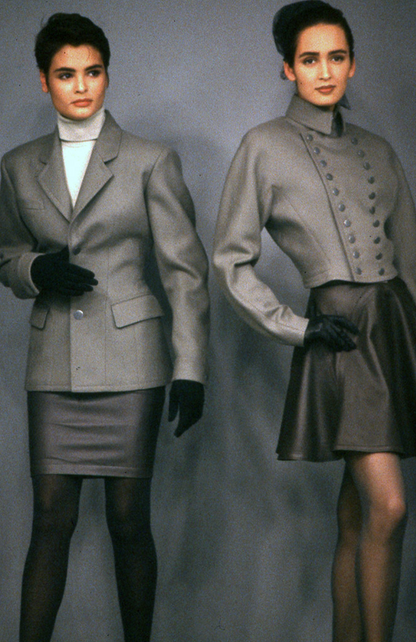 ALAIA FW 1987 ICONIC MILITARY STYLE JACKET AND SKIRT SET