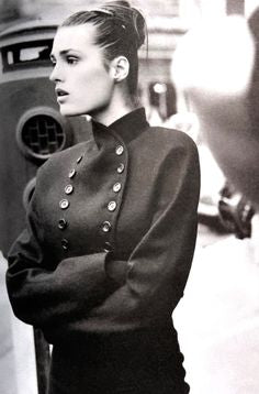 ALAIA FW 1987 ICONIC MILITARY STYLE JACKET AND SKIRT SET