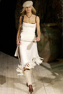 DOLCE & GABBANA FW 2002 WOOL SKIRT WITH FRINGE