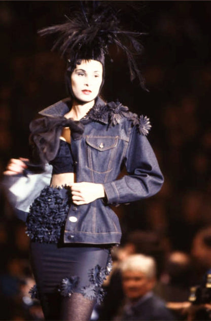 GAULTIER JUNIOR SS 1988	PRINTED DENIM HOURGLASS JACKET