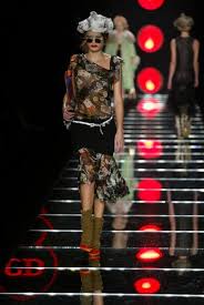 DIOR BY JOHN GALLIANO FW 2002 CASINO PRINT SILK & KNIT TOP