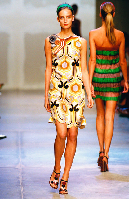 MIU MIU SS 2005 RUNWAY PRINTED SILK DRESS