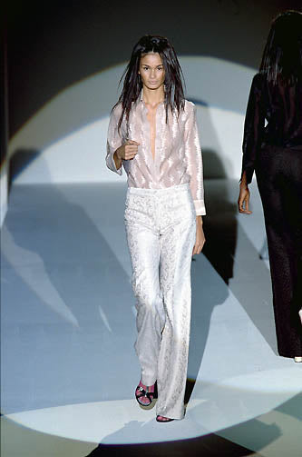 GUCCI BY TOM FORD	SS 2000	VELVET DAMASK PRINT TROUSERS