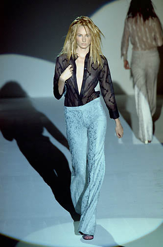 GUCCI BY TOM FORD	SS 2000	VELVET DAMASK PRINT TROUSERS