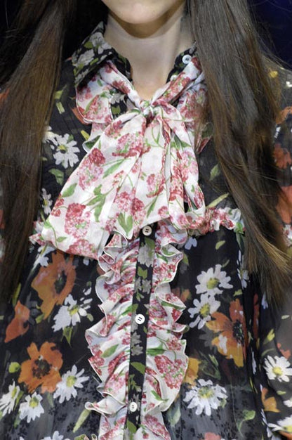 DOLCE & GABBANA SS 2008 FLORAL RUFFLE BLOUSE
