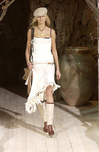 DOLCE & GABBANA FW 2002 WOOL SKIRT WITH FRINGE