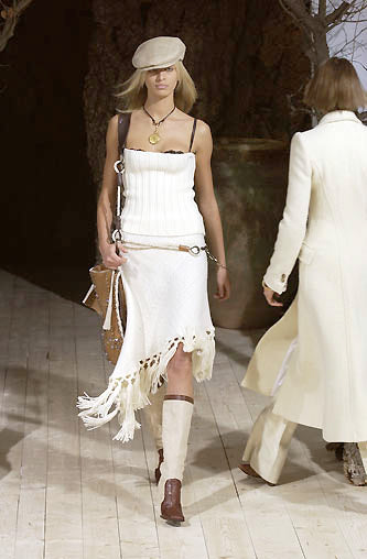 DOLCE & GABBANA FW 2002 WOOL FRINGE SKIRT