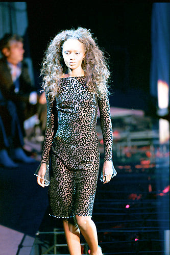 GIANNI VERSACE FW 1999 VELVET BURNOUT OPEN BACK DRESS
