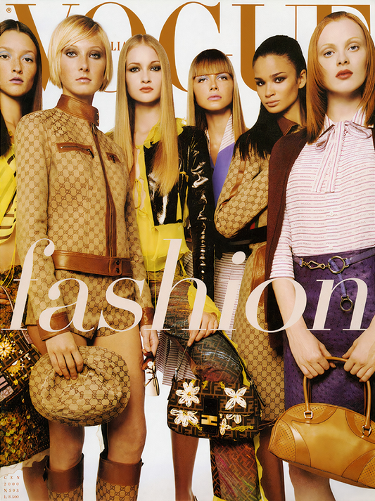 GUCCI BY TOM FORD FW 2000 LEATHER AND MONOGRAM MOTO JACKET